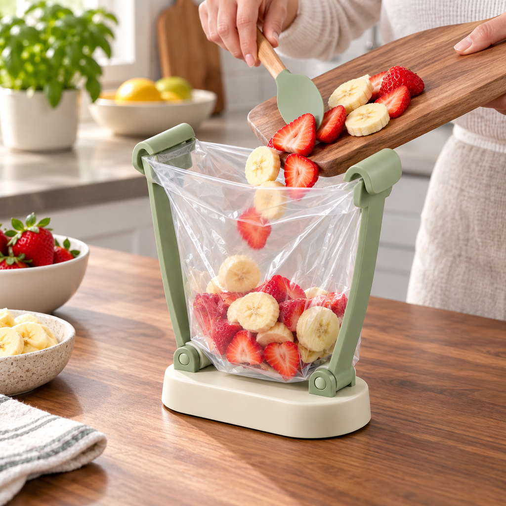Sage Green Hands-Free Food Bag Holder