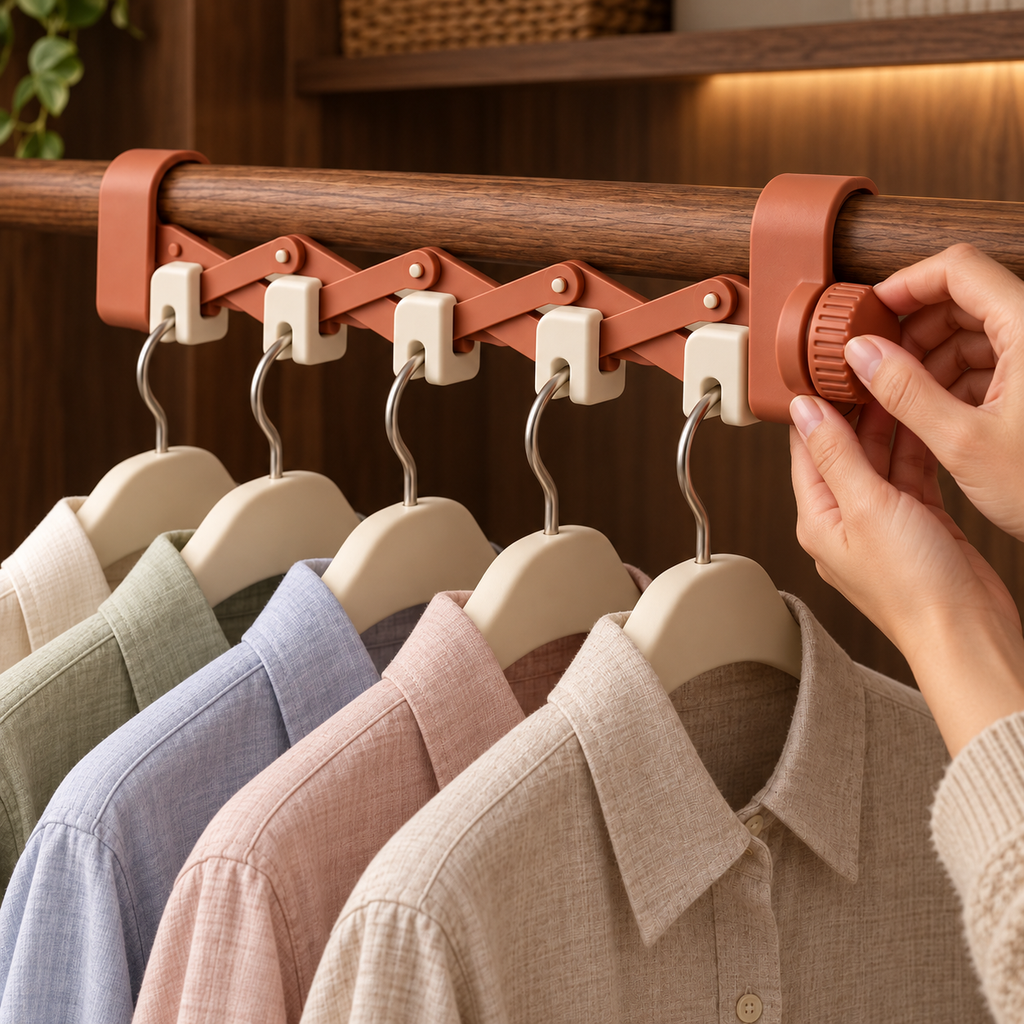 Terracotta Adjustable Closet Hanger Organizer