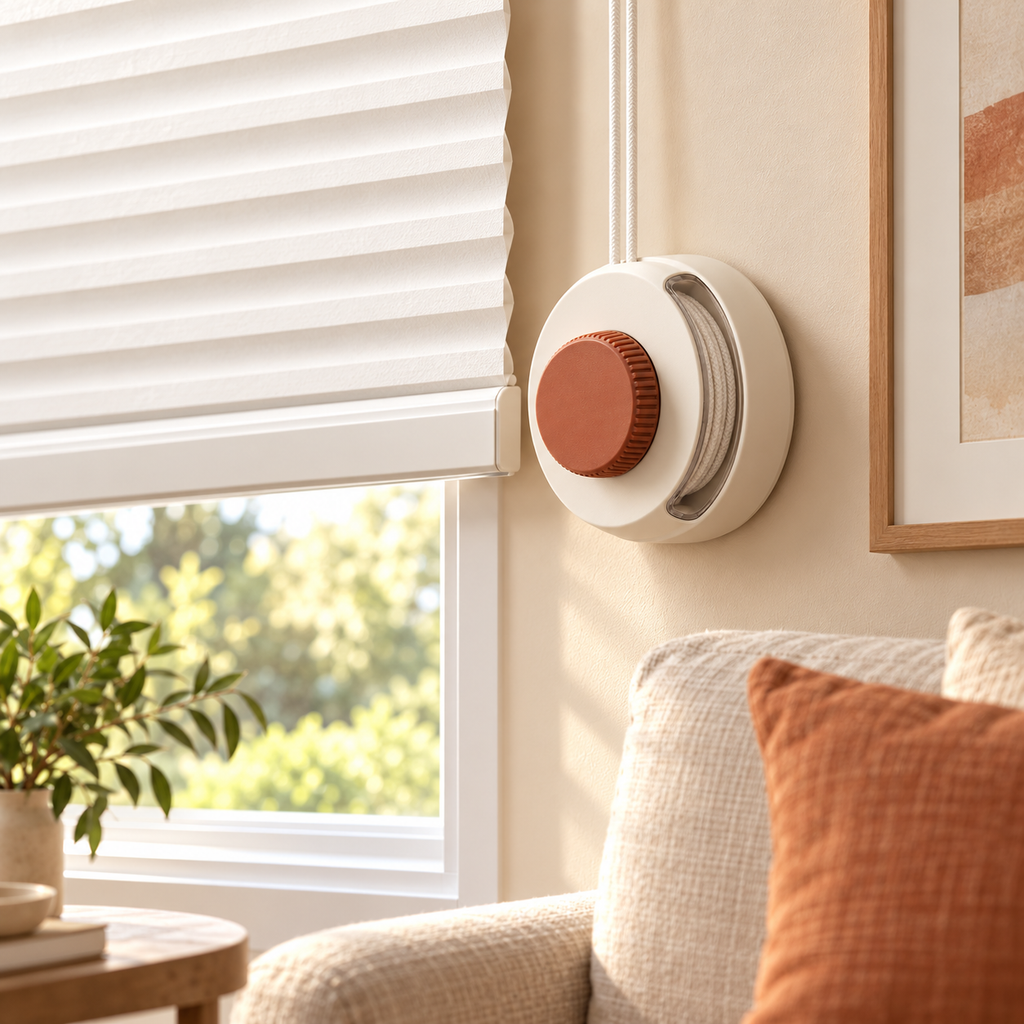 Cream & Terracotta Wall-Mounted Blind Cord Organizer