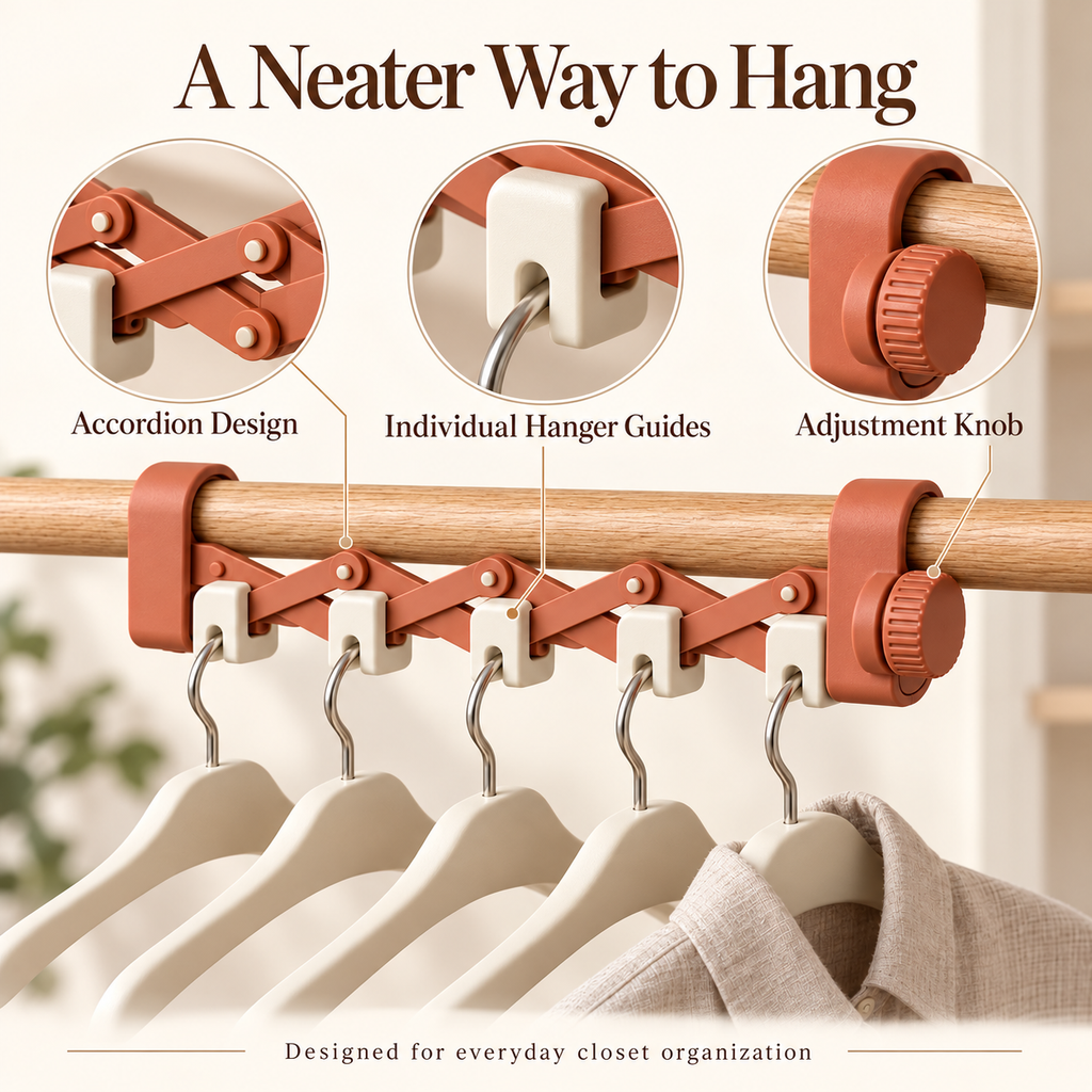 Terracotta Adjustable Closet Hanger Organizer