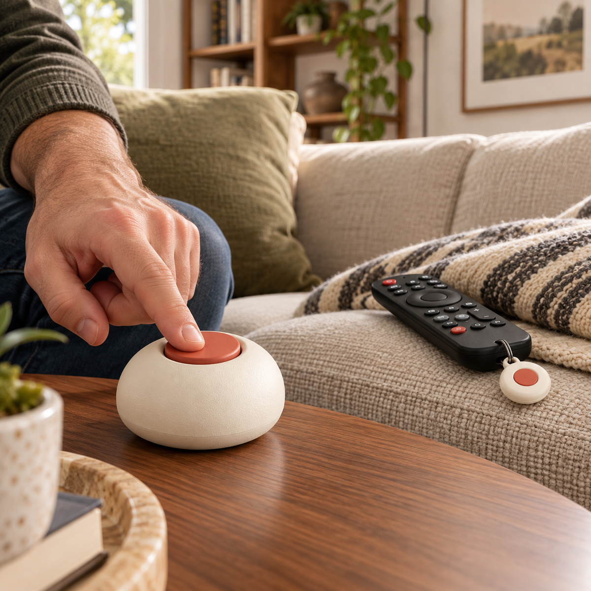 Cream & Terracotta Key and Remote Finder Set