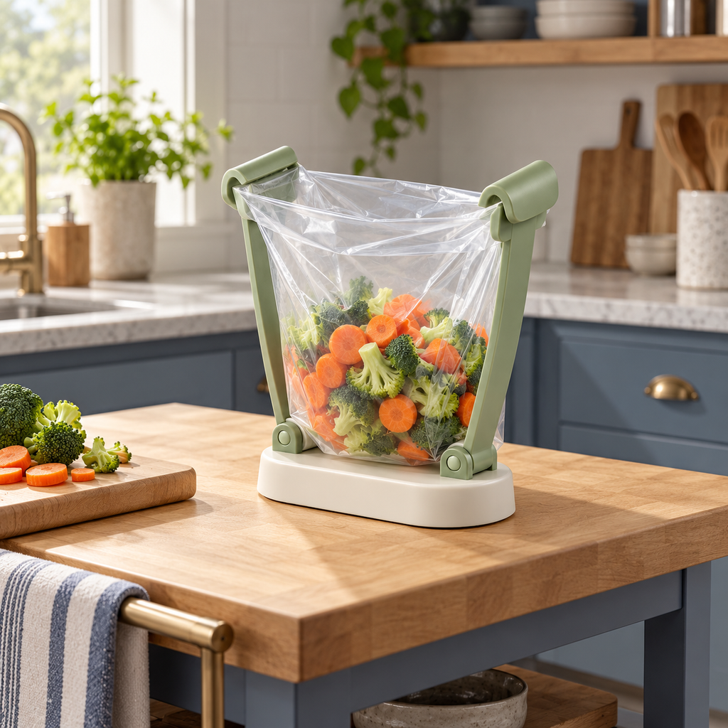 Sage Green Hands-Free Food Bag Holder