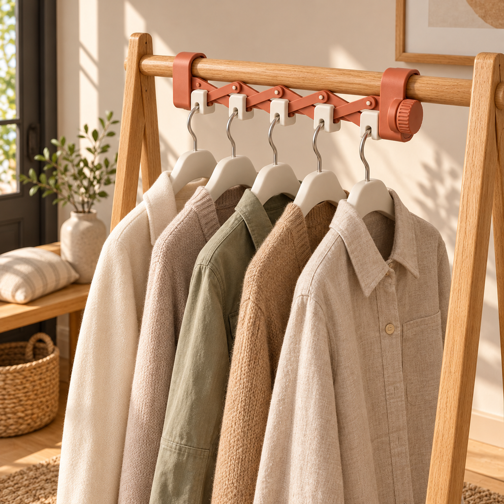 Terracotta Adjustable Closet Hanger Organizer